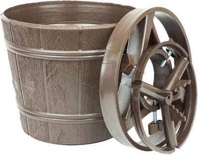 Round Planet Christmas Tree Stand with Water Reservoir Brown Large