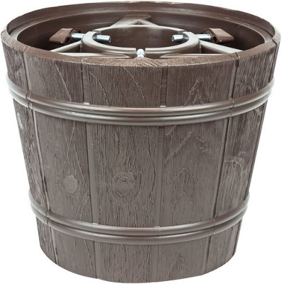 Round Planet Christmas Tree Stand with Water Reservoir Brown Large