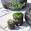 Round Planter Plant Flower Pot Outdoor Garden Weatherproof with Insert Rattan Brown 40cm - 35 Litres
