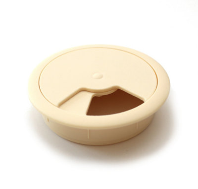 Round Plastic Grommet For Desk 60mm Ivory