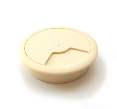 Round Plastic Grommet For Desk 80mm Ivory