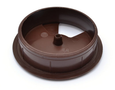 Round Plastic Grommet For Desk Table Cable Tidy Wire Cover 80 mm Dark Brown - 3