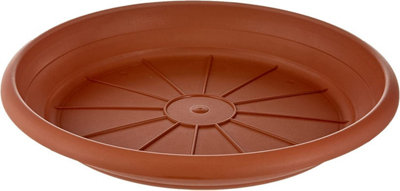 Round  Plastic Plant Pot Saucers Terracota 8cm