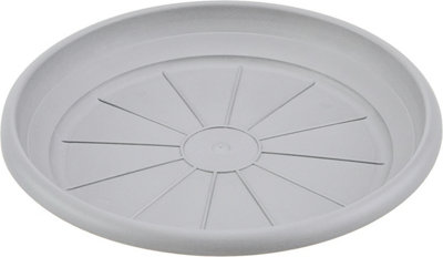 Globellapro 2 Pieces Round Plant Saucers 14CM White Flower