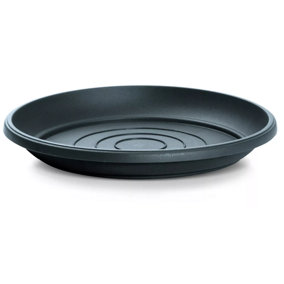 Round Plastic Water Plant Pot Saucer Trays Anthracite 12cm