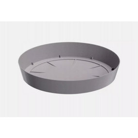 Round Plastic Water Plant Pot Saucer Trays Grey 15.5cm