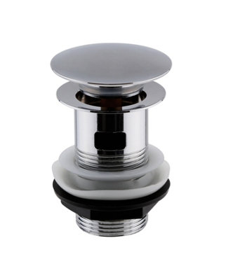 Round Push Button Basin Waste Slotted - Chrome - Balterley