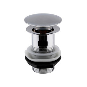 Round Push Button Basin Waste Slotted - Chrome - Balterley