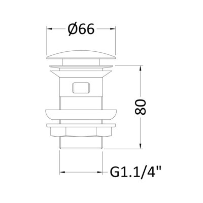 Round Push Button Basin Waste Slotted - Chrome - Balterley