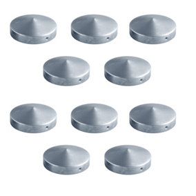 ROUND Pyramid Silver GALVANISED Fence POST CAP Cover Top 101mm Pack of: 10 pc