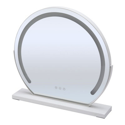 Round Rotatable Angle Freestanding Hollywood Vanity Makeup Mirror with ...