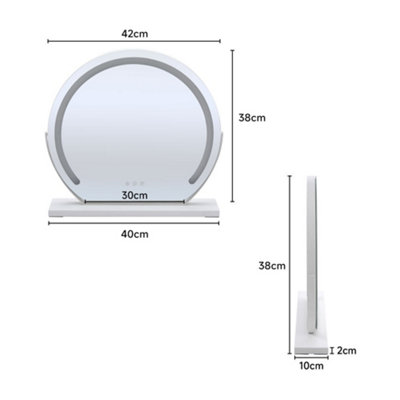 Round Rotatable Angle Freestanding Hollywood Vanity Makeup Mirror with ...
