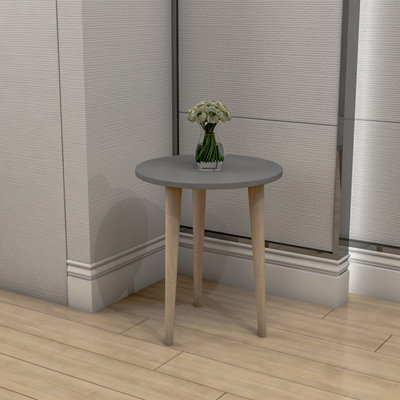 ROUND-S-A Side Table with 3 wooden legs-45x45cm | DIY at B&Q