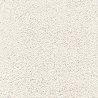 Round Shaggy Solid Color Plush Pile Cream Soso Area Rug 160 x 160 cm ...
