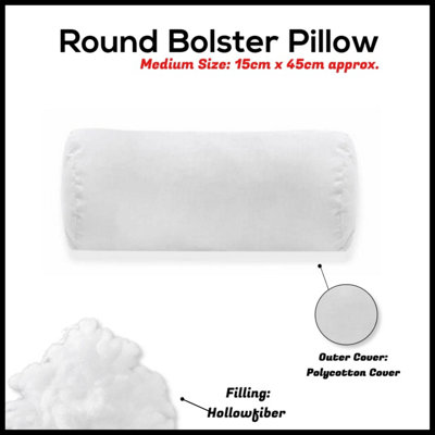 Round Shaped Bolster Pillow White Cushion Long Body Support Orthopaedic cylindrical shape Pillow