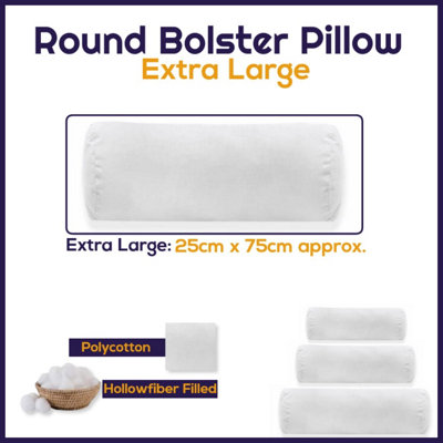 Round Shaped Bolster Pillow White Cushion Long Body Support Orthopaedic cylindrical shape Pillow