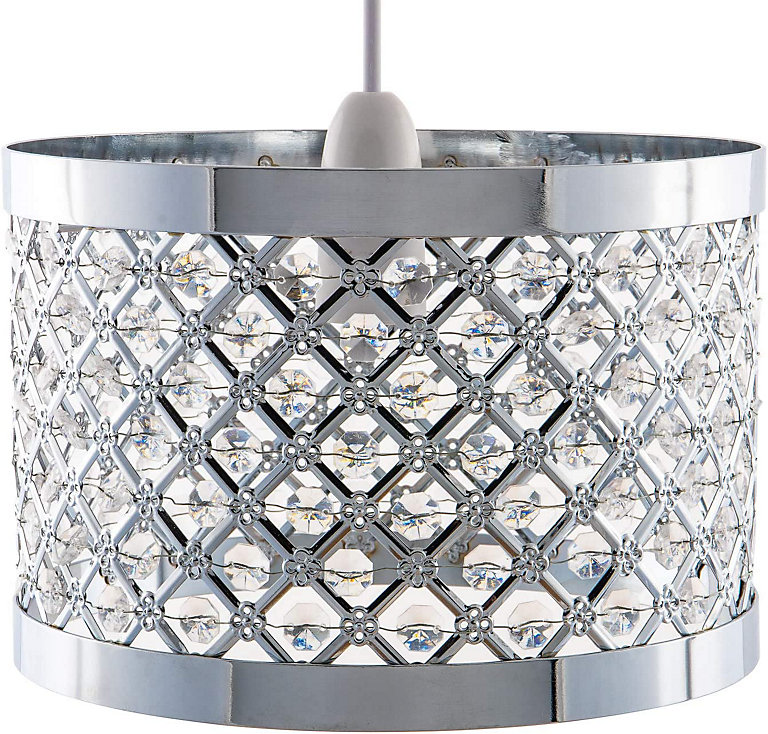 Round Silver Crystal Light Shade For Lamps Or Ceiling Lights | DIY at B&Q