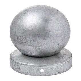 ROUND Silver GALVANISED Fence POST CAP Cover Top WITH BALL 101mm Pack of: 1 pc