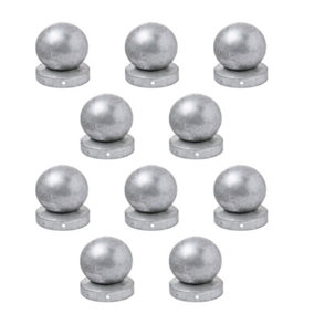 ROUND Silver GALVANISED Fence POST CAP Cover Top WITH BALL 101mm Pack of: 10 pc