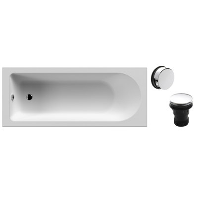 Round Single Ended Bath and Chrome Waste - 1700 x 700mm