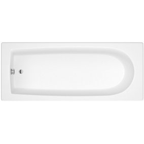 Round Single Ended Straight Shower Bath - 1600mm x 700mm (Taps, Panel and Waste Not Included)