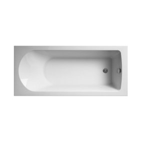 Round Single Ended Straight Shower Bath - 1700mm x 700mm (Taps, Panel and Waste Not Included)