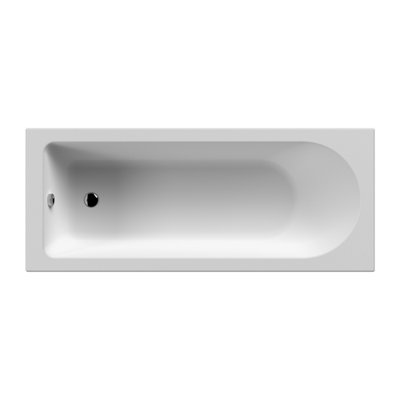 Round Single Ended Straight Shower Bath with Leg Set - 1500mm x 700mm