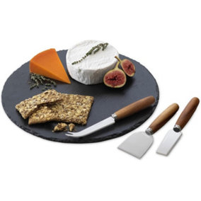 Round Slate Serving Board Gift Set