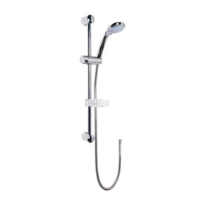 Round Slide Rail Shower Kit with Multi Function Head & Outlet Elbow - Chrome - Balterley