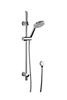 Round Slide Rail Shower Kit with Single Function Head & Outlet Elbow - Chrome - Balterley