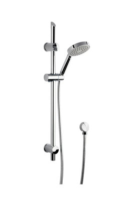 Round Slide Rail Shower Kit with Single Function Head & Outlet Elbow - Chrome - Balterley