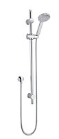 Round Slide Rail Shower Kit with Water Saving Head & Outlet Elbow - Chrome - Balterley