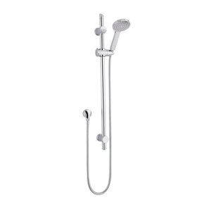 Round Slide Rail Shower Kit with Water Saving Head & Outlet Elbow - Chrome - Balterley