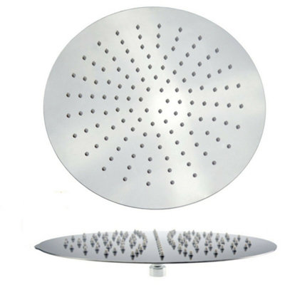 Round Stainless Shower Drencher Head 300mm DIY at B&Q