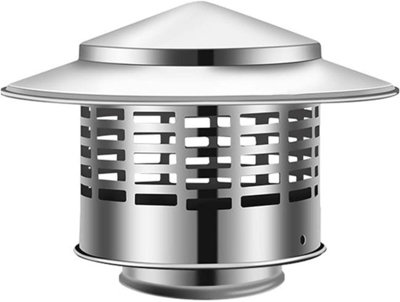 Round Stainless Steel Chimney Cap with Protective Mesh for Single Flue ...