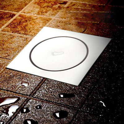 Round stainless steel floor drain 10x10cm bathroom waste grid shower ...