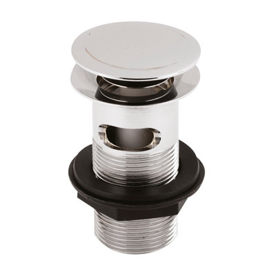 Round Stainless Steel Push Button Basin Waste Slotted - Chrome - Balterley