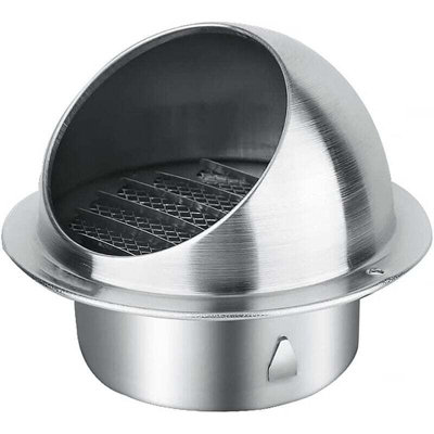 Round stainless steel ventilation grille for exterior wall vents ...