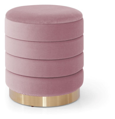 Round Stool With Metal Ring Base Grey