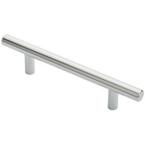 Round T Bar Cabinet Pull Handle 156 x 12mm 96mm Fixing Centres Chrome