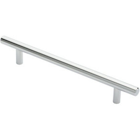 Round T Bar Cabinet Pull Handle 220 x 12mm 160mm Fixing Centres Chrome