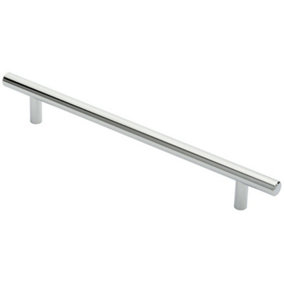 Round T Bar Cabinet Pull Handle 252 x 12mm 192mm Fixing Centres Chrome