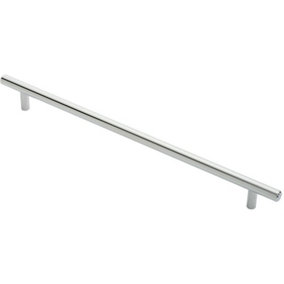 Round T Bar Cabinet Pull Handle 348 x 12mm 288mm Fixing Centres Chrome