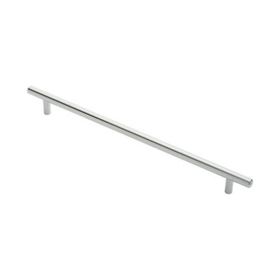 Round T Bar Cabinet Pull Handle 348 x 12mm 288mm Fixing Centres Chrome