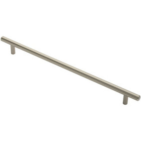 Round T Bar Cabinet Pull Handle 348 x 12mm 288mm Fixing Centres Satin Nickel