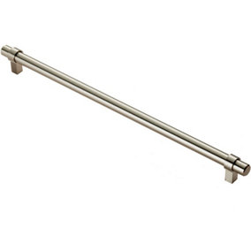 Round T Bar Cabinet Pull Handle 360 x 14mm 320mm Fixing Centres Satin Nickel