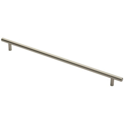 Round T Bar Cabinet Pull Handle 412 x 12mm 352mm Fixing Centres Satin Nickel