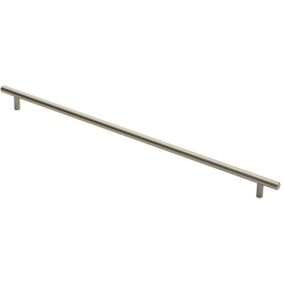 Round T Bar Cabinet Pull Handle 508 x 12mm 448mm Fixing Centres Satin Nickel