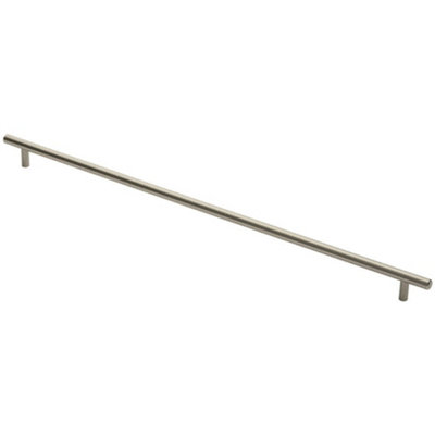 Round T Bar Cabinet Pull Handle 572 x 12mm 512mm Fixing Centres Satin Nickel