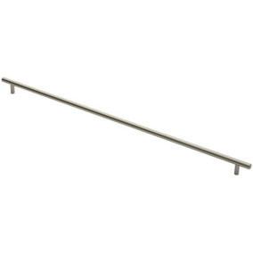 Round T Bar Cabinet Pull Handle 668 x 12mm 608mm Fixing Centres Satin Nickel